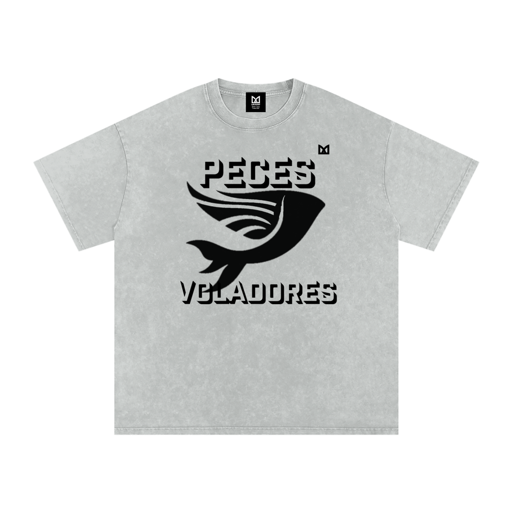 Peces Voladores Washed Oversized Cotton T-Shirt