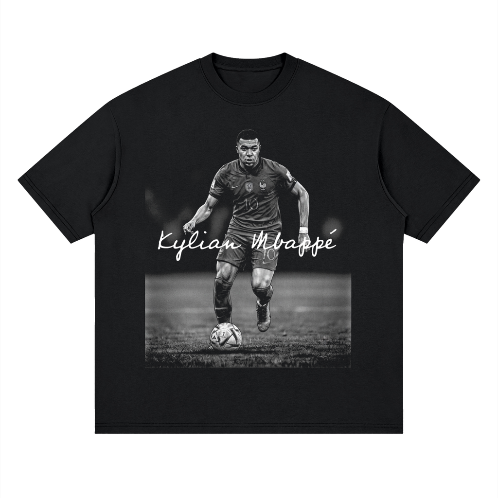 Camiseta DMD Diamond Mbappé streetwear drop shoulder, vista frontal