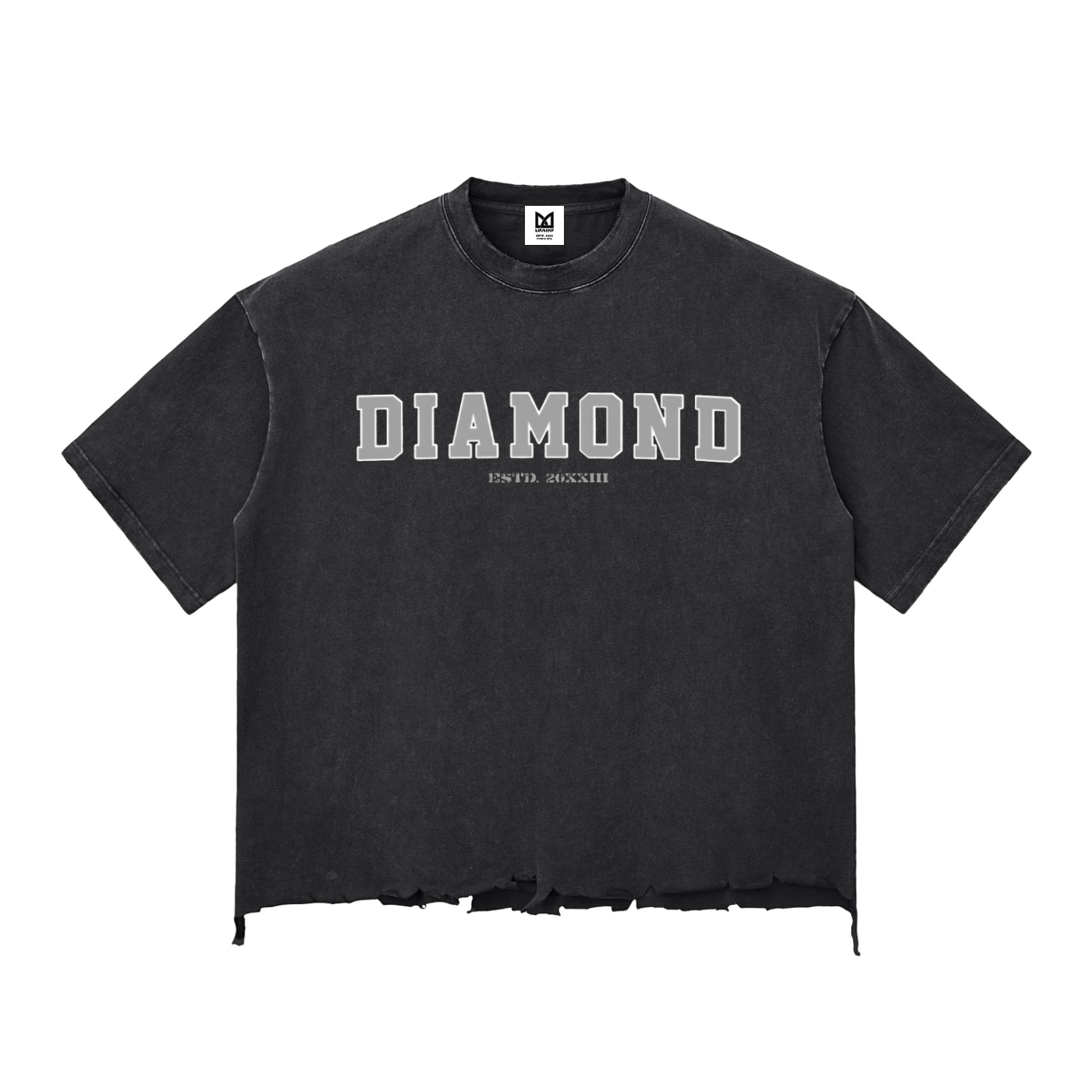 ダイヤモンドスノーウォッシュ切りっぱなしヘム ボクシーTシャツ