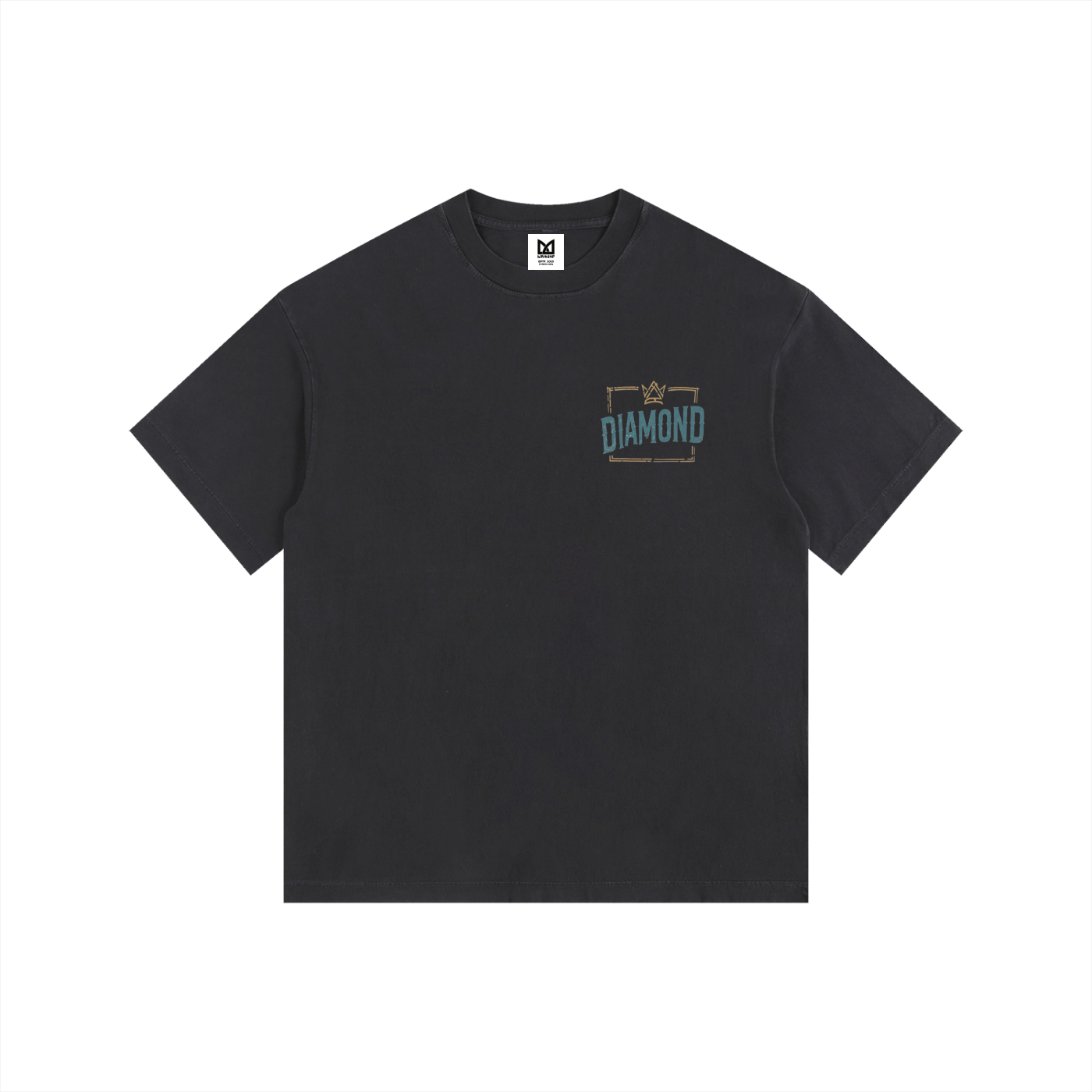 ヴィンテージウォッシュ加工オーバーサイズコットンTシャツ "CRAFTING GREATNESS"