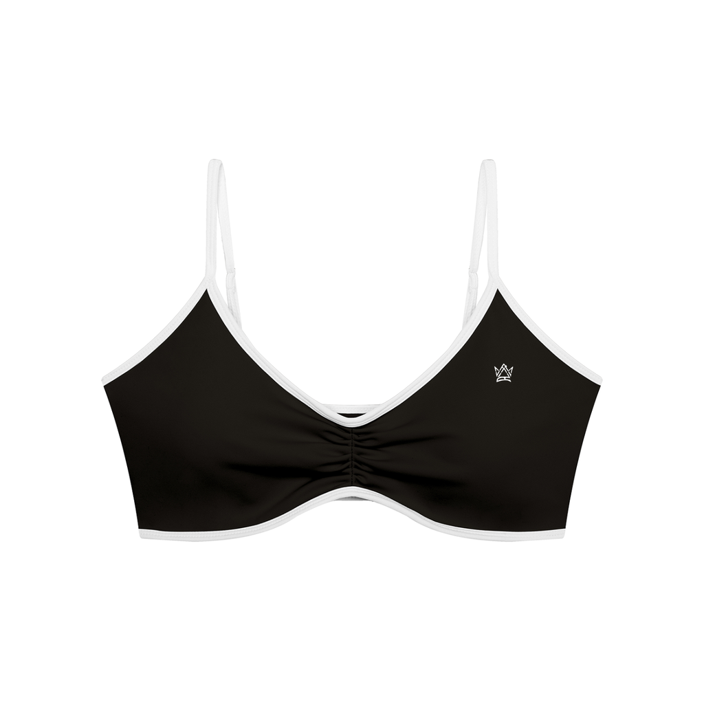 Women's Color Block Ruched V-Neck Sports Bra