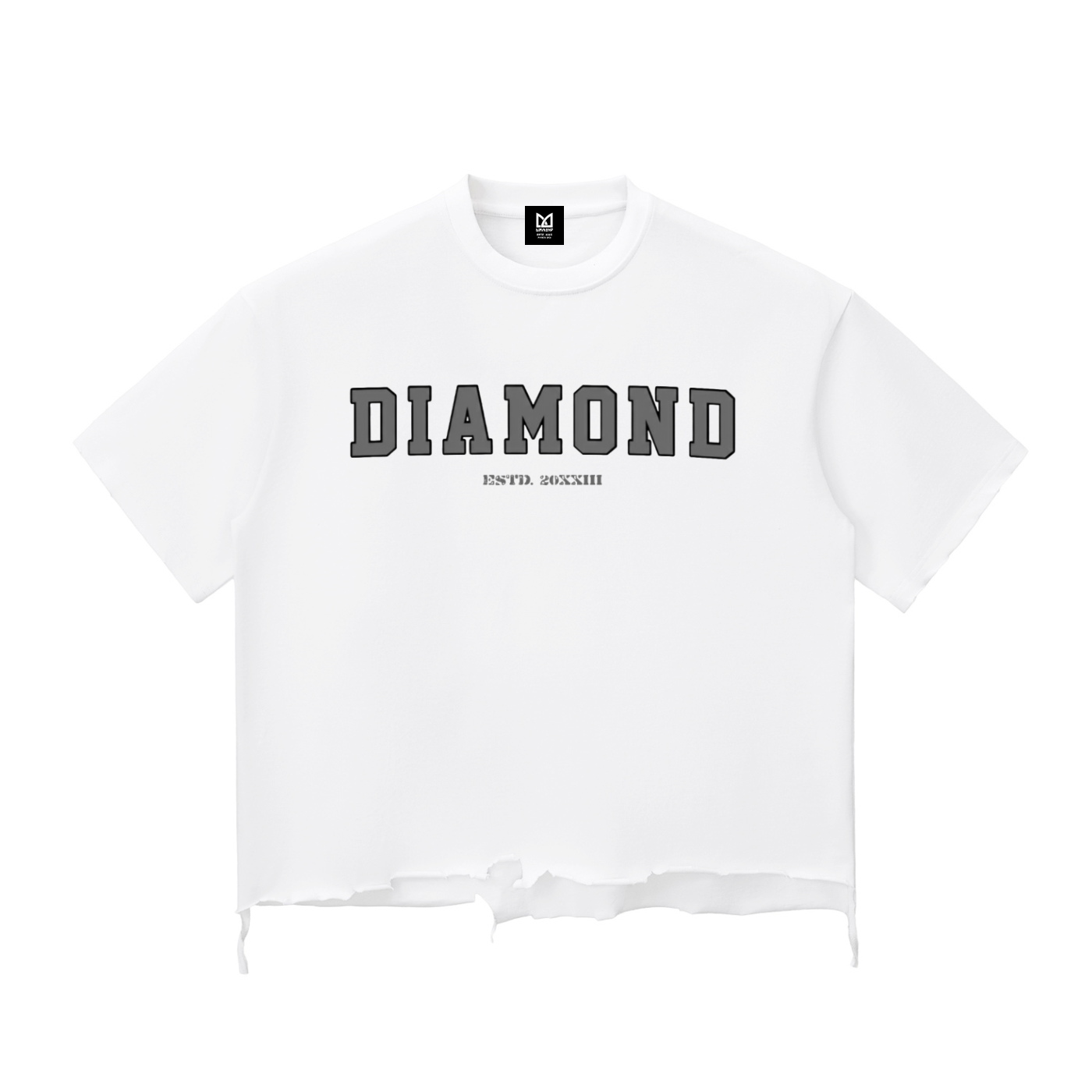 ダイヤモンドスノーウォッシュ切りっぱなしヘム ボクシーTシャツ