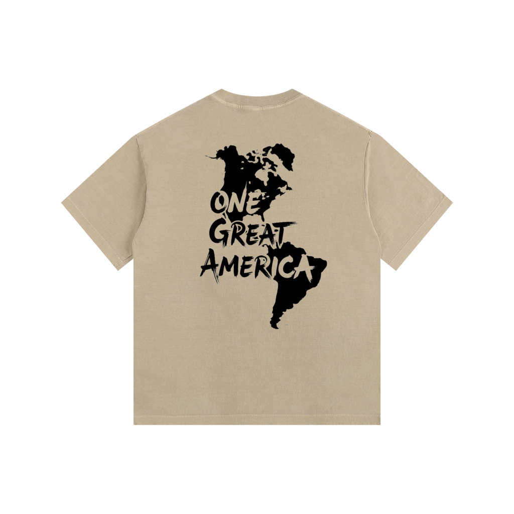 Front Bad_Bunny_Washed_Oversized_Cotton_T-Shirt 260g, one great america back