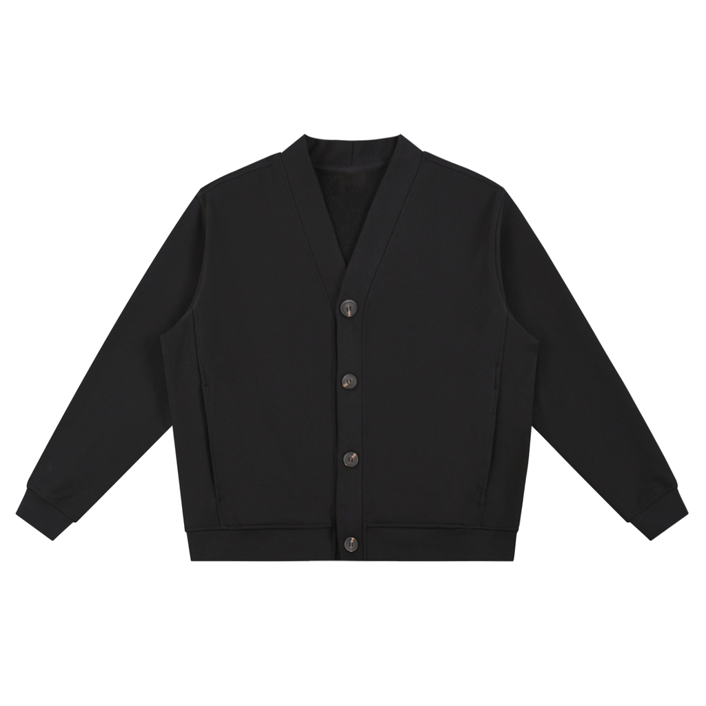 This versatile cardigan combines a relaxed V-neck design with a short-loop fleece interior for premium comfort. The heavyweight cotton-polyester construction offers substantial warmth without bulk.