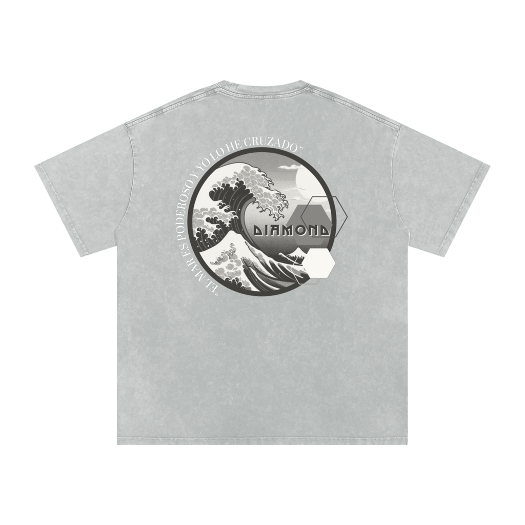Diamond Wave 250g Washed Loose 100% Cotton T-Shirt
