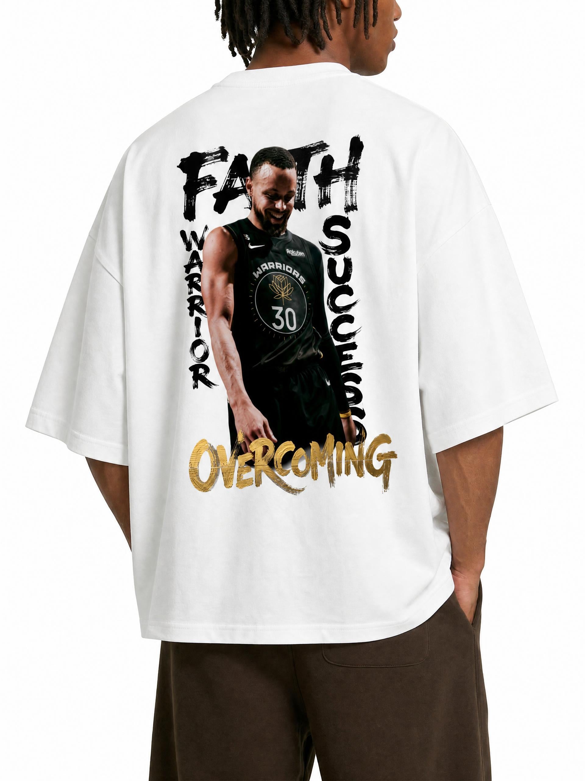 Camiseta DMD Diamond Stephen Curry oversized drop shoulder, blanco, vista frontal