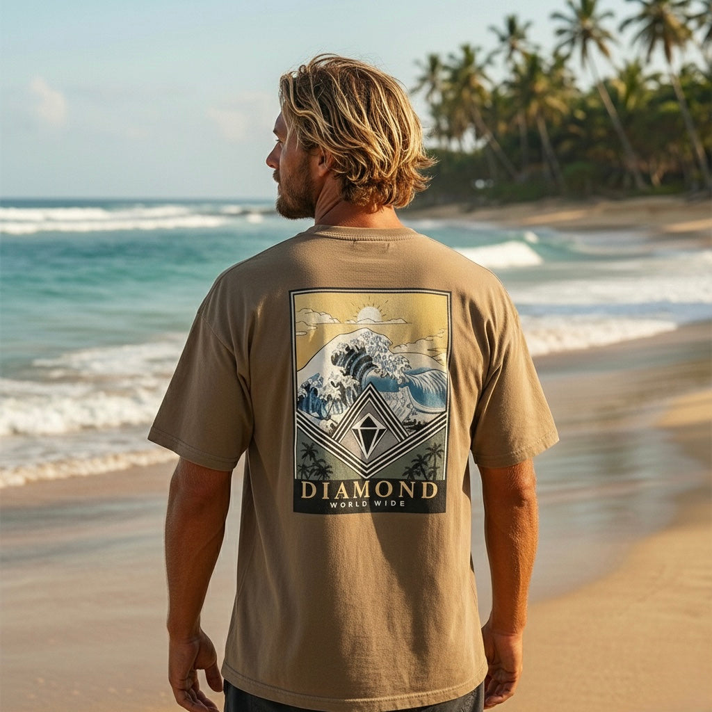 ヘビーウェイト ルーズコットンTシャツ 「ワールドワイドウェーブ」