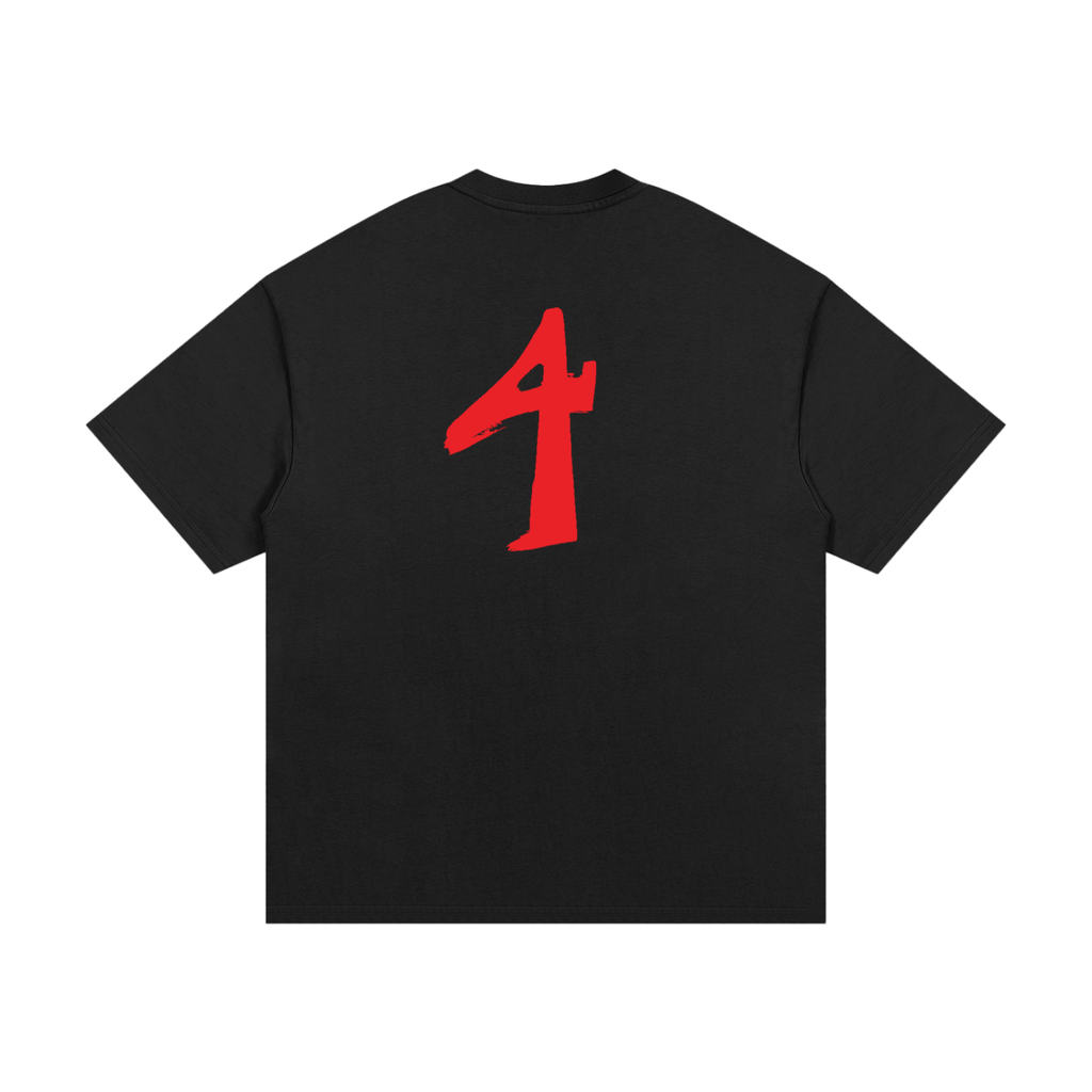 T-shirt back with his number 4 from the Puerto Rico basketball team jersey. 