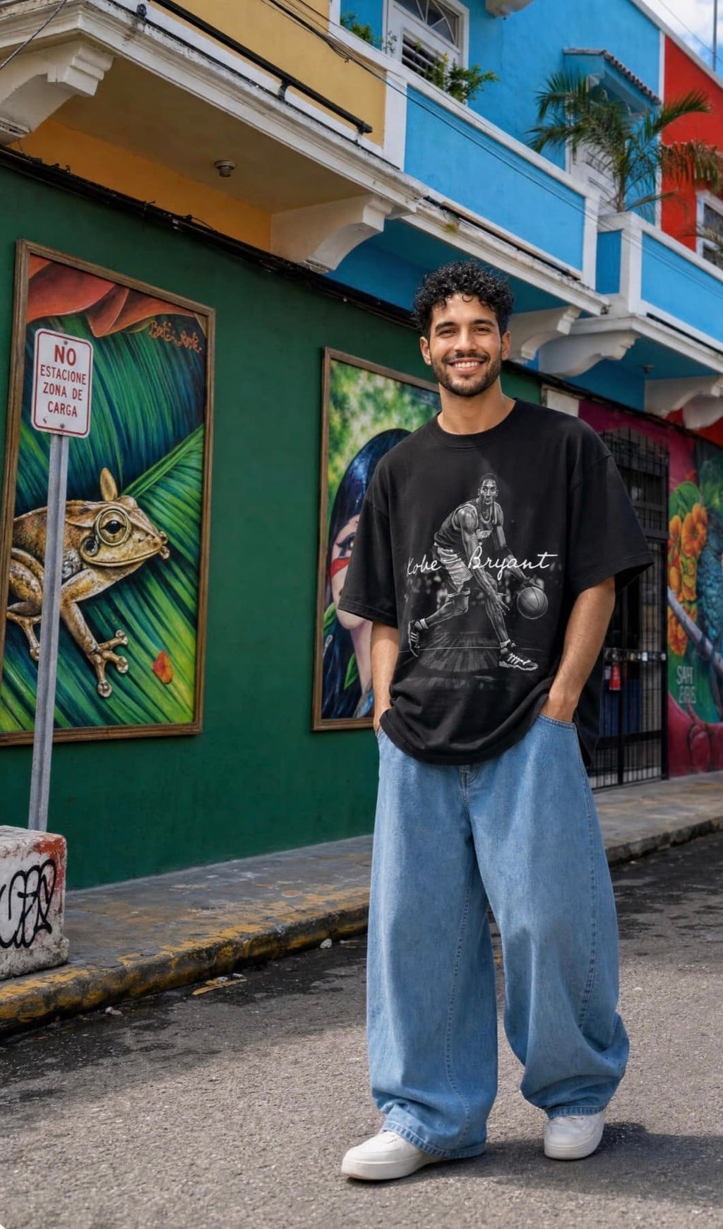 Camiseta DMD Diamond tributo a Kobe Bryant, streetwear oversized, vista frontal