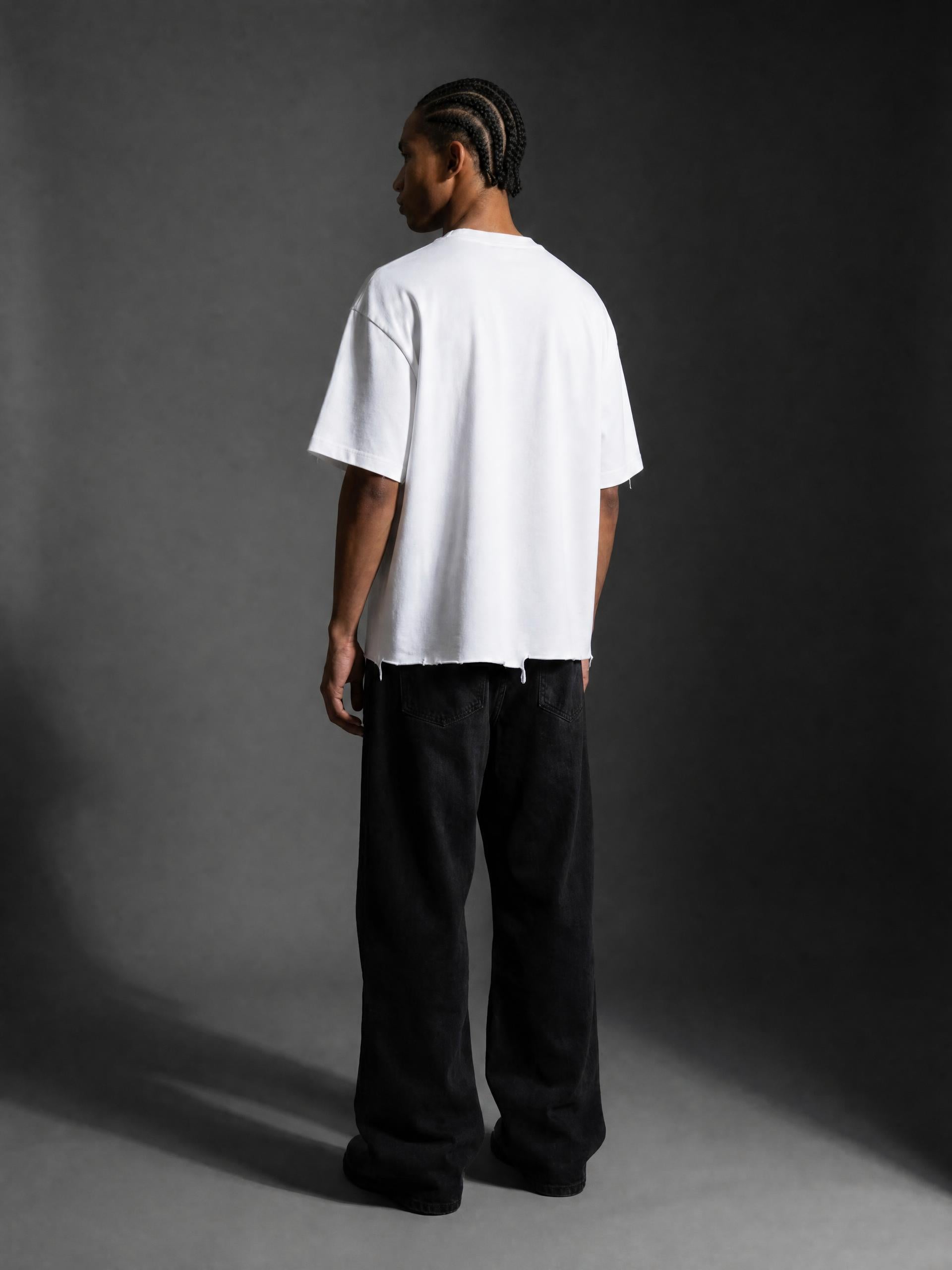 Diamond Washed Raw-Hem Boxy 340g T-shirt