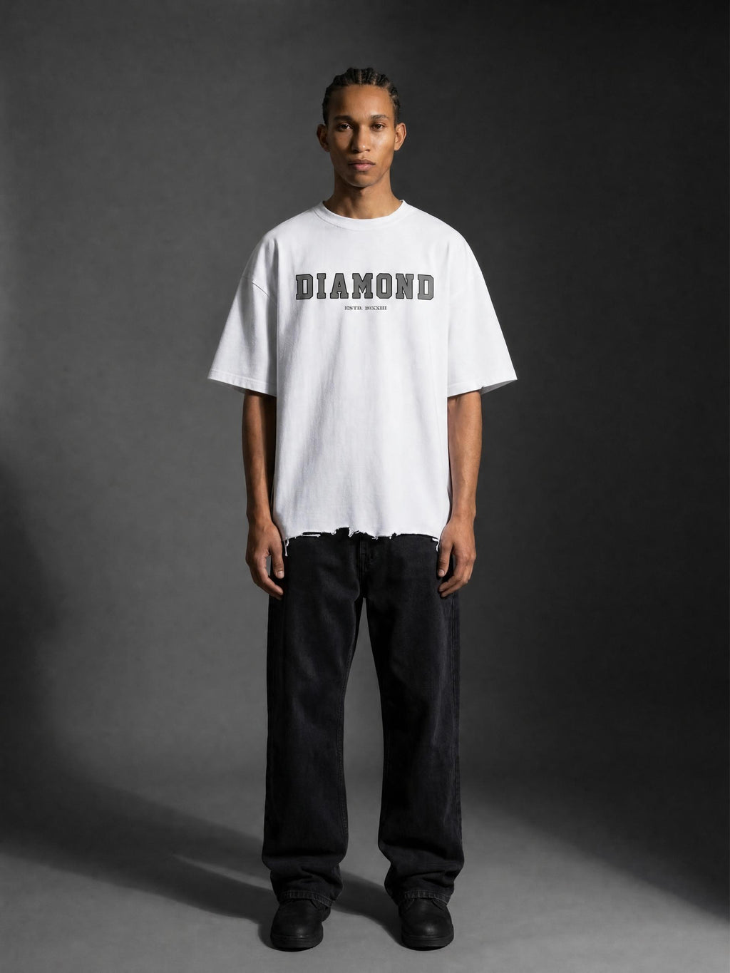 Diamond Washed Raw-Hem Boxy 340g T-shirt