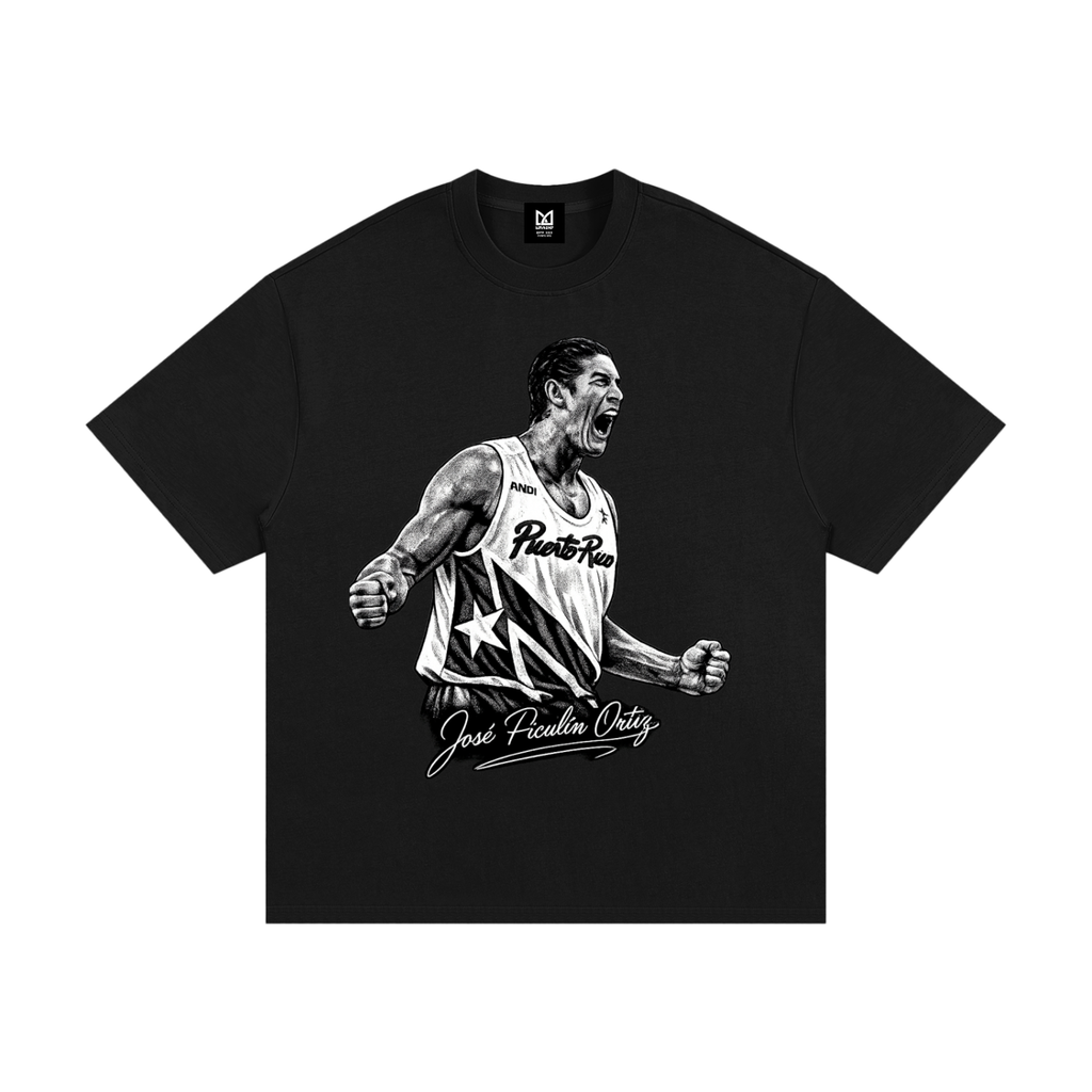 José Piculín Ortiz Oversized Heavyweight Cotton T-Shirt crafted from 330g 100% cotton, offers durability and a structured fit, it features a loose silhouette for versatile styling. 