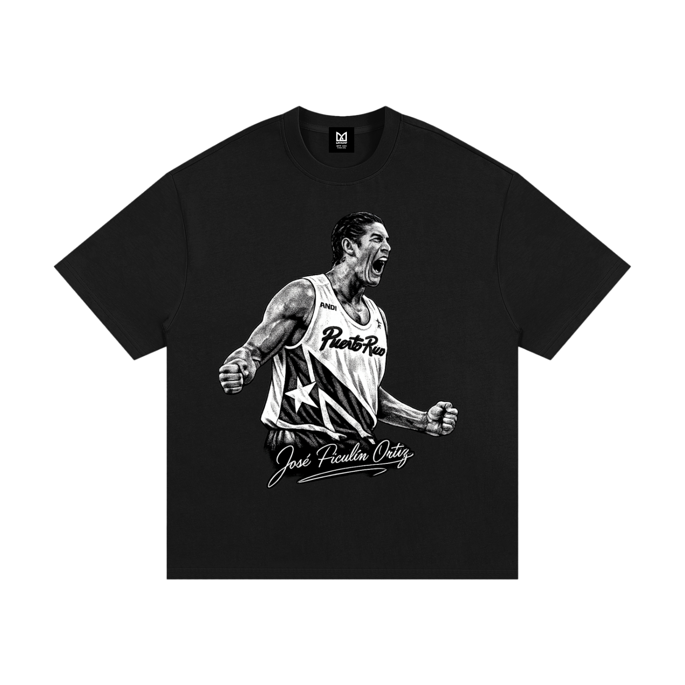 José Piculín Ortiz Oversized Heavyweight Cotton T-Shirt crafted from 330g 100% cotton, offers durability and a structured fit, it features a loose silhouette for versatile styling. 