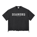 This heavyweight washed tee stands out with a boxy hem and ripped details for a rugged look. Made from 100% cotton, it offers a soft hand feel and durability