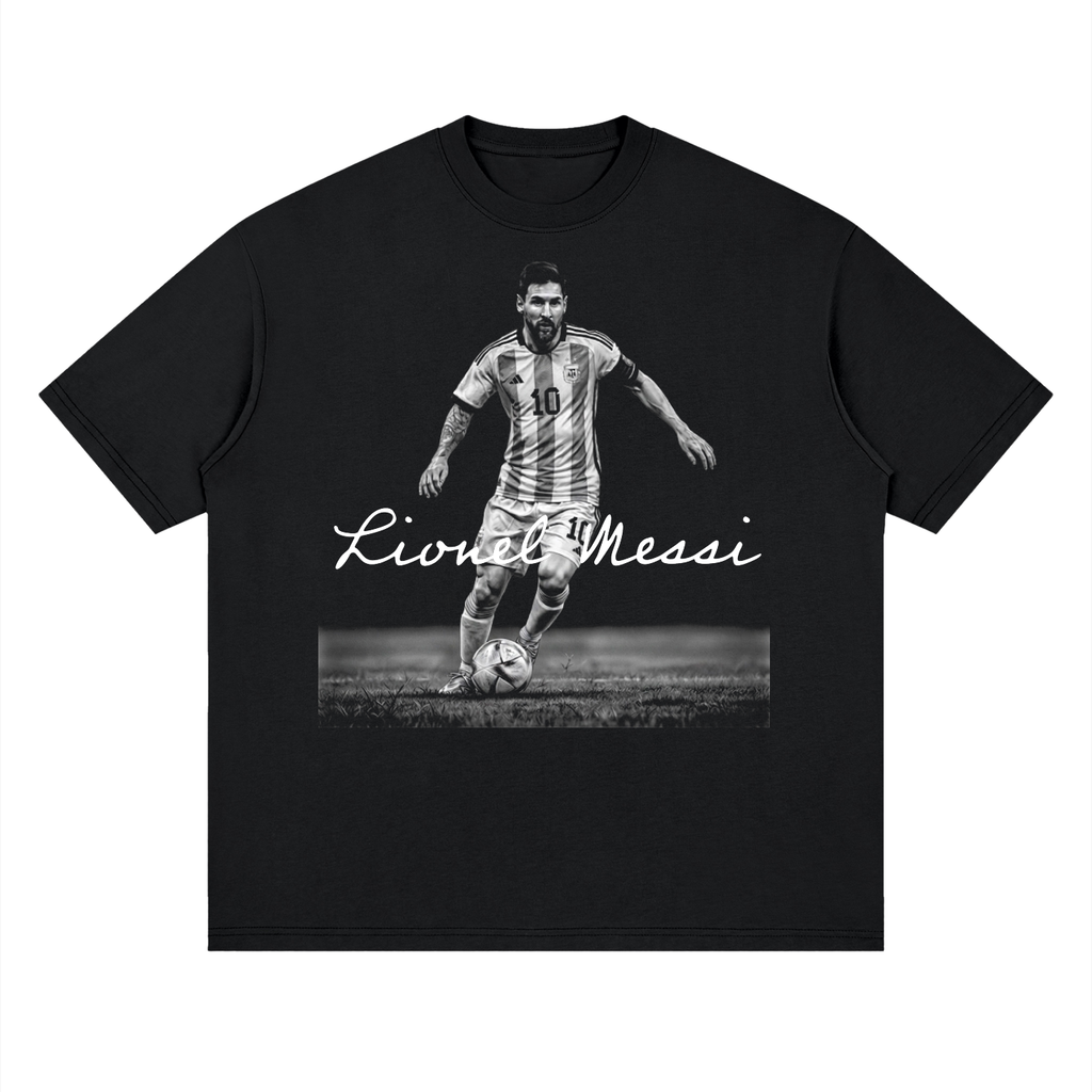 Camiseta DMD Diamond Messi streetwear drop shoulder, vista frontal