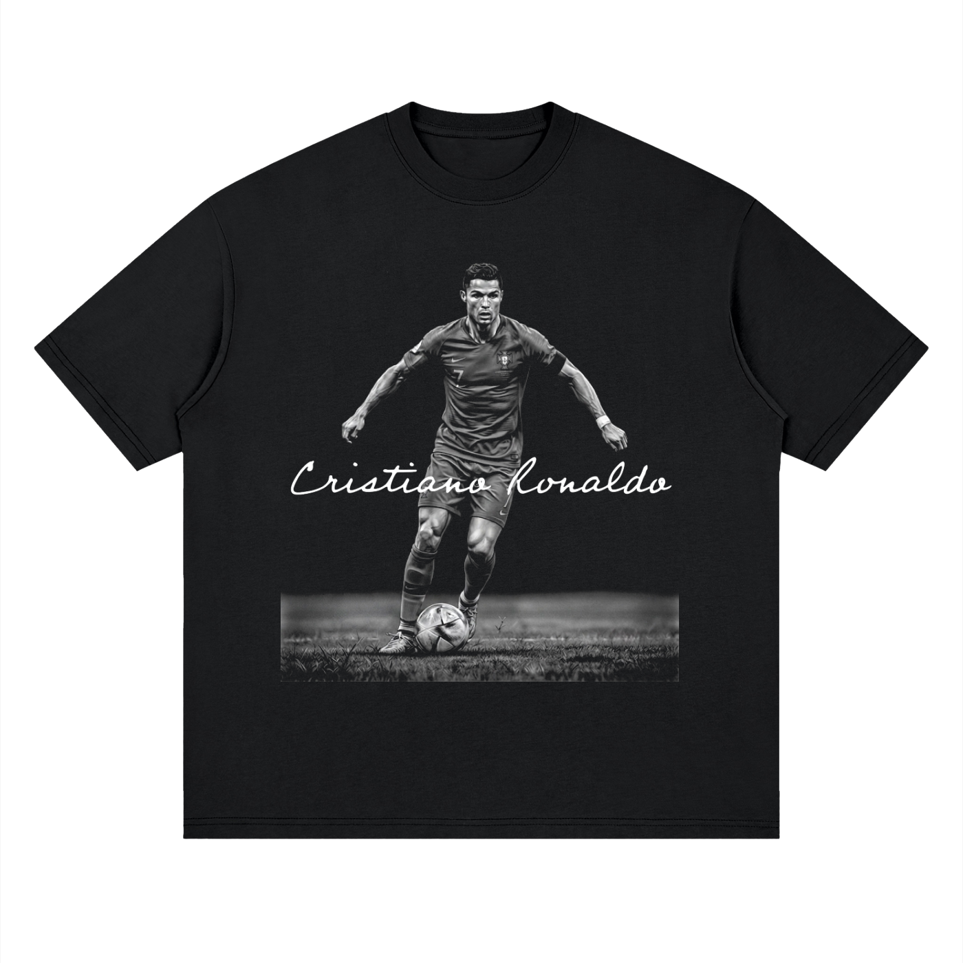 Camiseta DMD Diamond Ronaldo streetwear drop shoulder, vista frontal