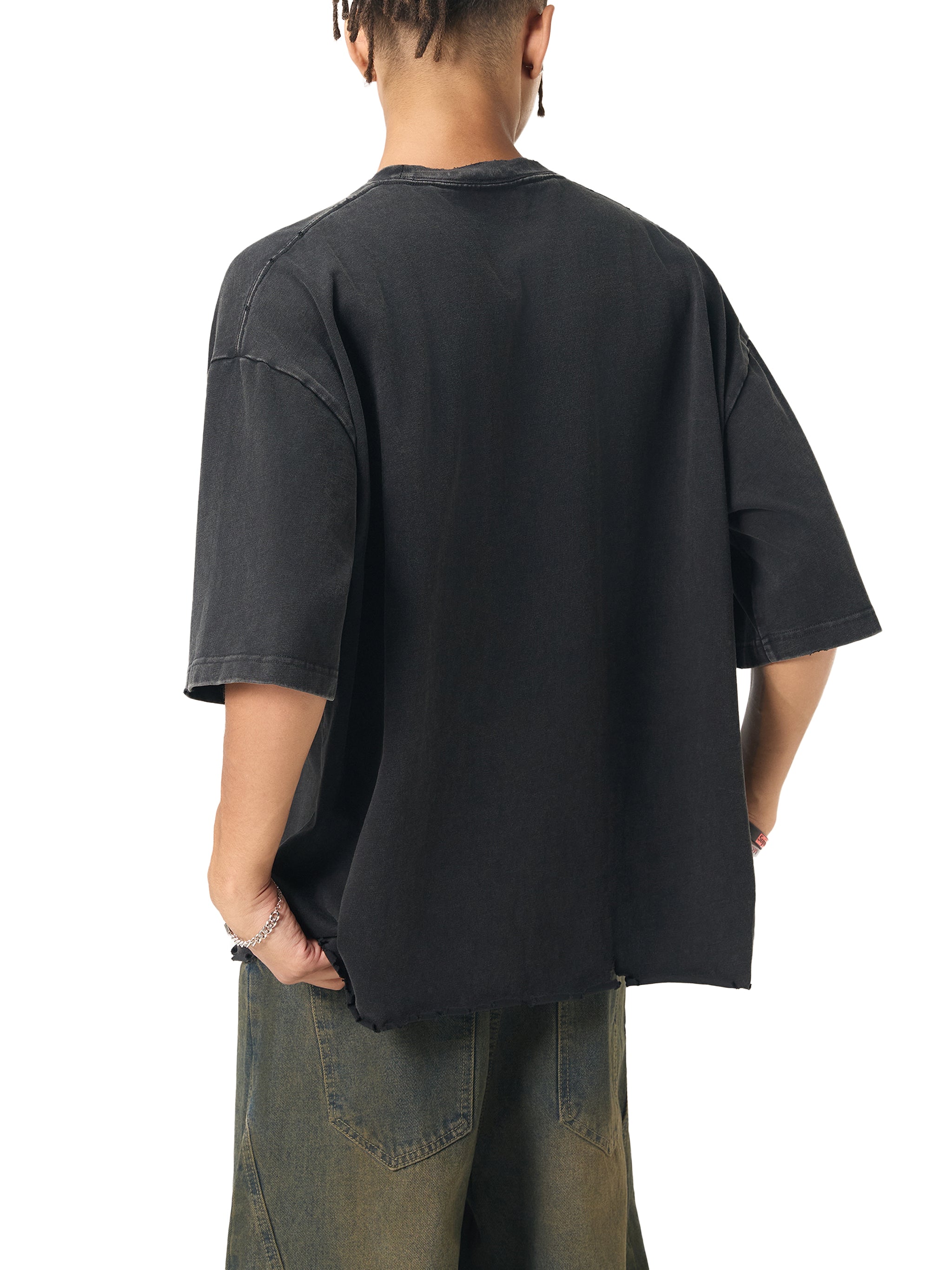 ダイヤモンド スノーウォッシュ カットオフ ボクシーTシャツ